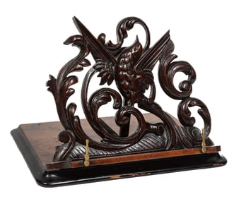 Antique English Mahogany and Burl Walnut Book Stand