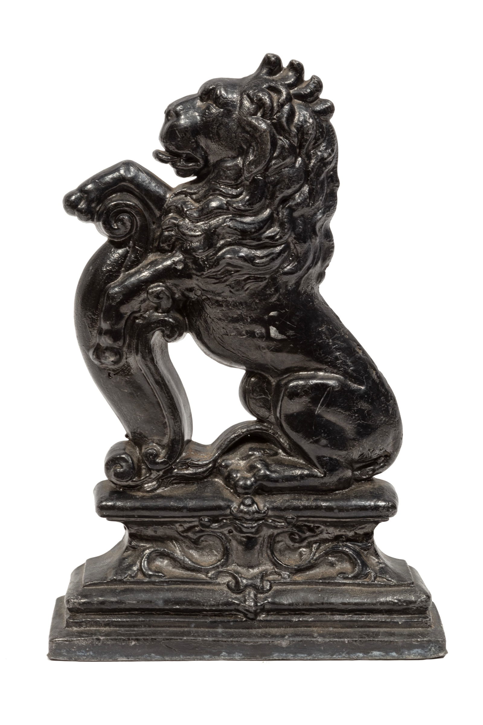 Antique English Painted Lead Figural Doorstop: Antique English Painted Lead Figural Doorstop15 x 10 x 2 1/2 in. (38.1 x 25.4 x 6.4 cm.)