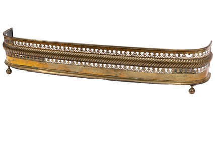 Antique English Brass Fire Fender
