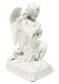 French Bisque Porcelain Figure of a "Kneeling Angel"