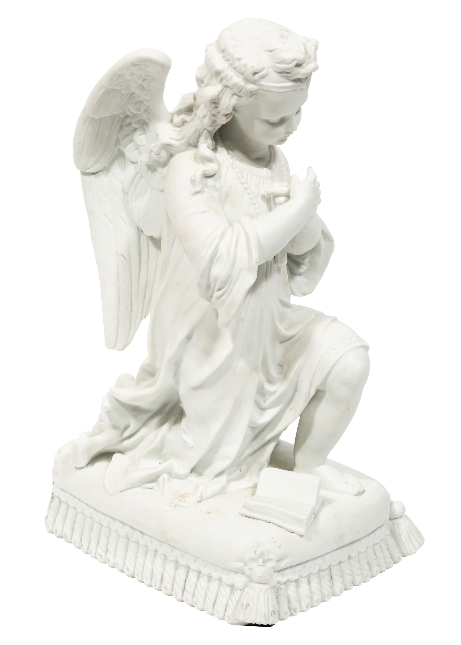 French Bisque Porcelain Figure of a "Kneeling Angel": French Bisque Porcelain Figure of a "Kneeling Angel"unmarked, h. 14 1/2 in.