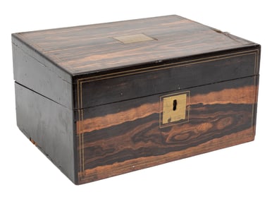 Antique English Brass-Inlaid Coromandel Lap Desk