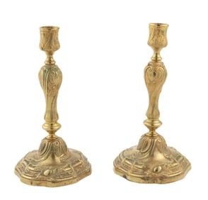 Pair of Louis LXV-Style Bronze Candlesticks