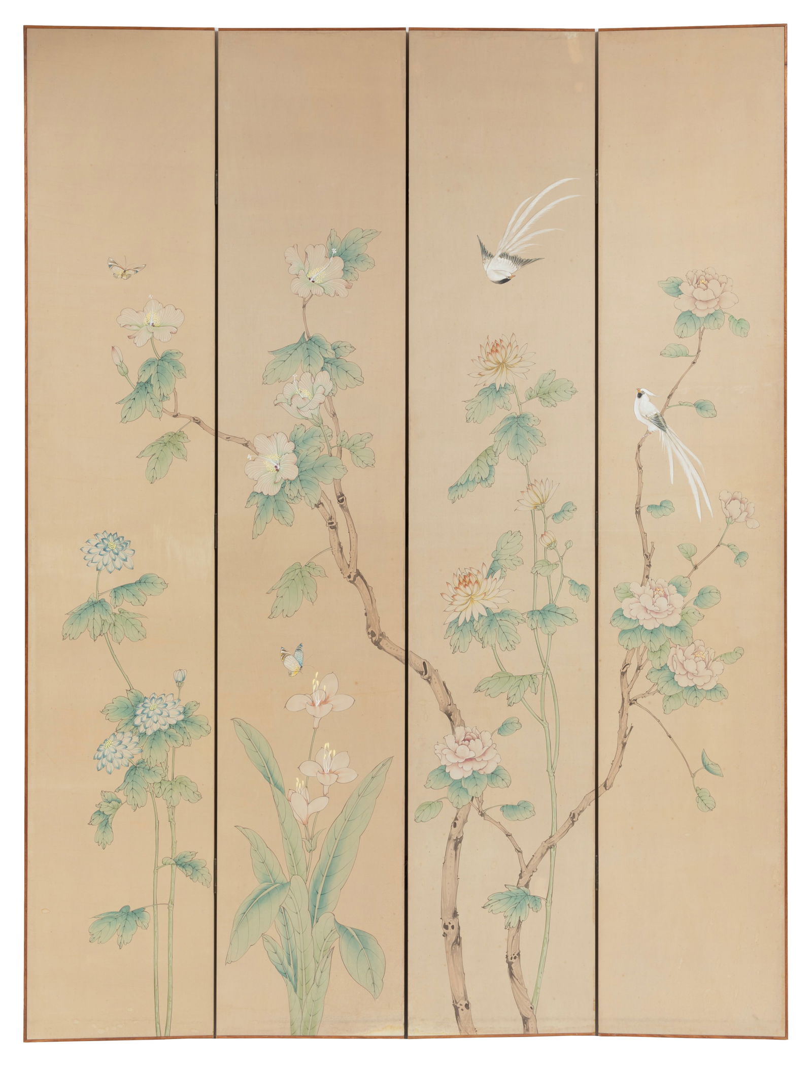 Decorative Chinese Four Panel Screen (1 of 2)