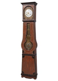 Antique French Painted Morbier Tall Case Clock