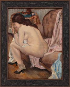 Emil Ganso, German/American 1895-1941, "Seated Nude", oil on canvas