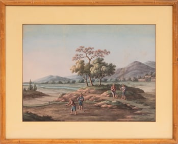 Chinese Trade School 19th c., "Tea Cultivation", 2 gouaches on paper