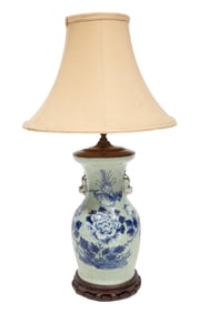 Chinese Blue and White Decorated Celadon Porcelain Vase