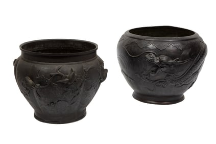 Two Asian Bronze Jardinieres