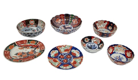 Five Japanese Imari Porcelain Bowls