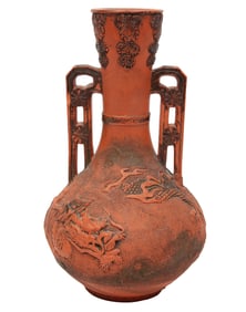 Japanese Tokoname Pottery Bottle Vase