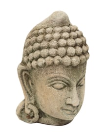 Asian Carved Stone Head of Buddha