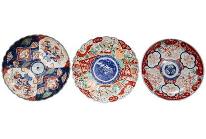 Three Japanese Imari Porcelain Chargers