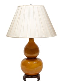 Chinese Yellow Glazed Porcelain Double Gourd Vase