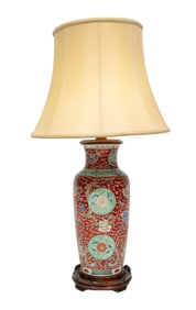 Chinese Polychrome Porcelain Rouleau Vase