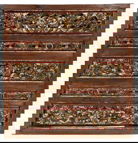 Indonesian Carved and Painted Architectural Fragment