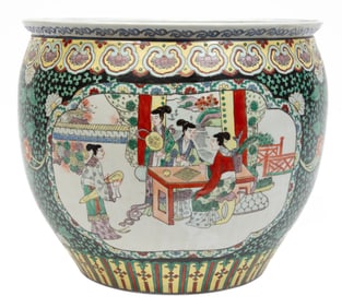 Decorative Chinese Porcelain Famille Verte Jardiniere