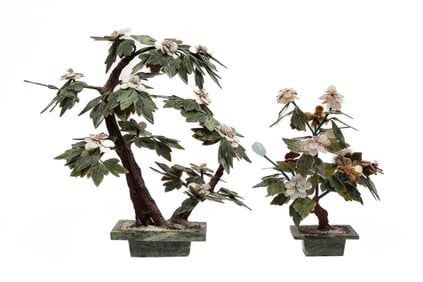 Two Chinese Hardstone Potted Trees