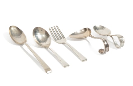 A Group of American Sterling Silver Baby and Youth Flatware, 20th c.
