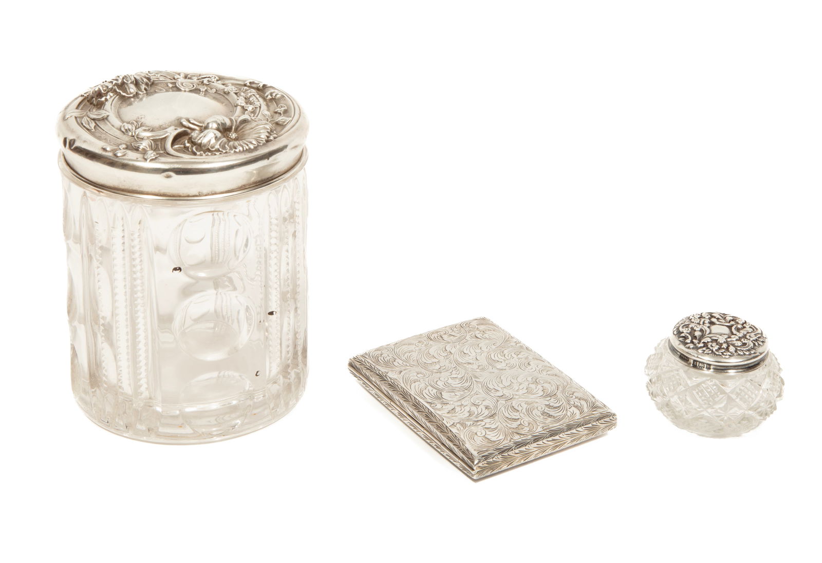 Group of Antique and Vintage Silver-Mounted Dressing Table Objects (1 of 7)