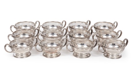 Set of Twelve Tiffany & Co. Makers Sterling Silver Boullion Frames