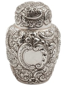 Theodore B. Starr Sterling Silver Repousse Ginger Jar