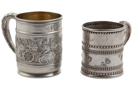 Two Antique Tiffany & Co. Sterling Silver Baby Cups