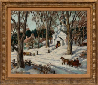 Harold C. Wolcott, American/New York 1898-1977, "Sunday Morning", oil on canvas