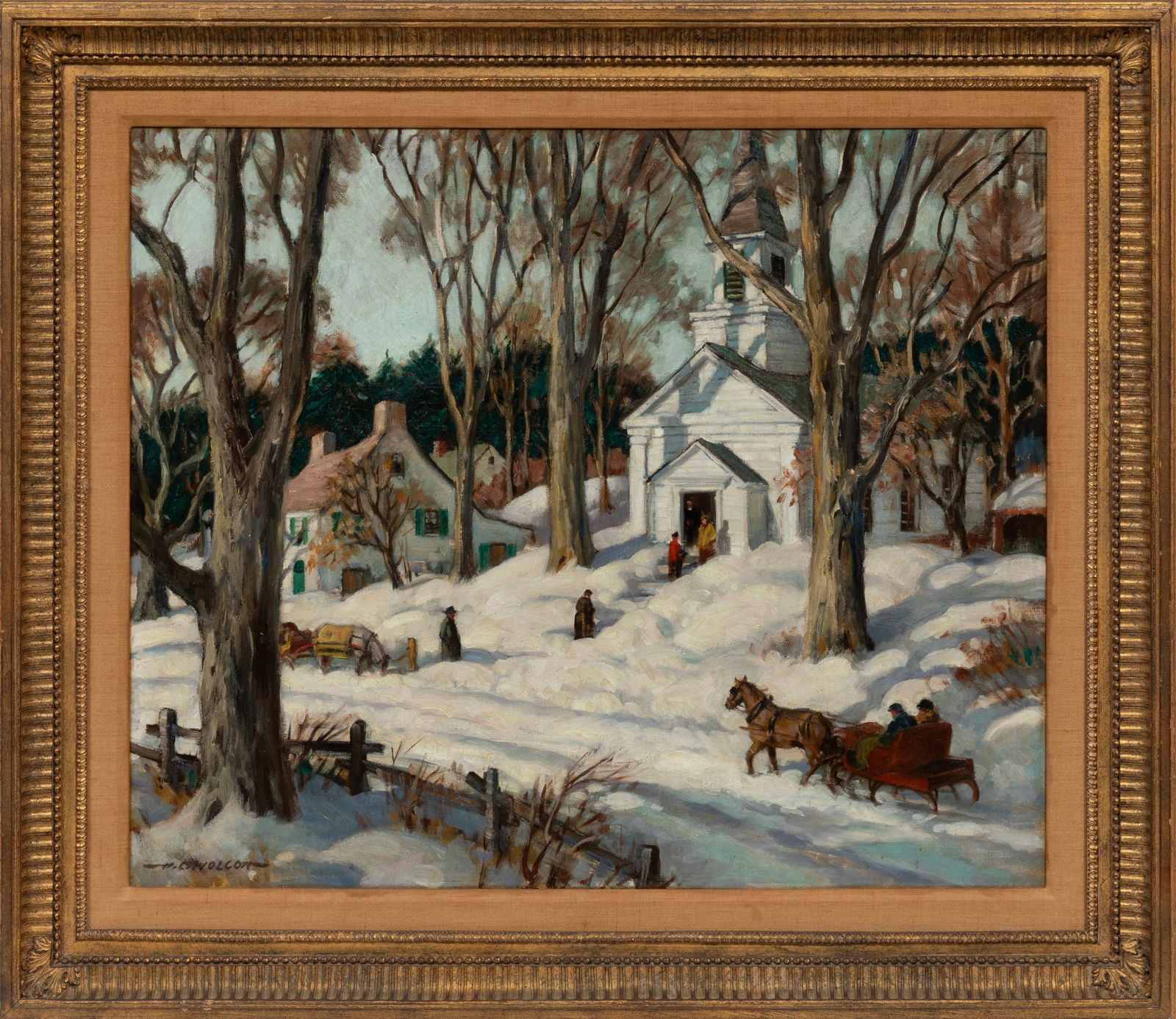 Harold C. Wolcott, American/New York 1898-1977, "Sunday Morning", oil on canvas (1 of 3)