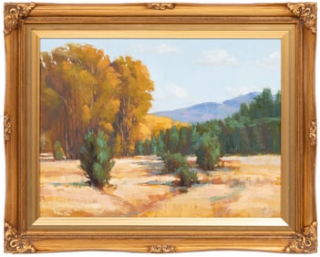 American School 20th c., "Autumn in Talpa", oil on panel