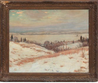 Hal Robinson, British/New York 1867-1933, "Winter Landscape", oil on canvas