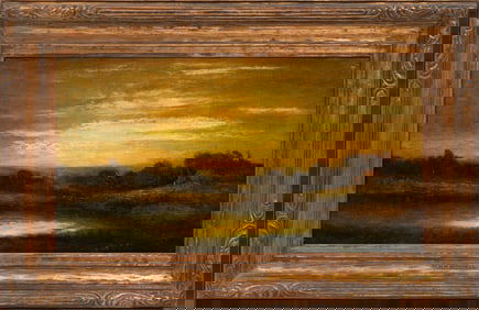 Hudson Mindell Kitchell, American/New Jersey 1862-1944, "Mirror Pool", oil on canvas