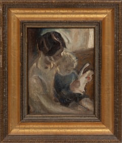John Costigan, American/New York 1836-1892, "Mother and Child", oil on canvas board
