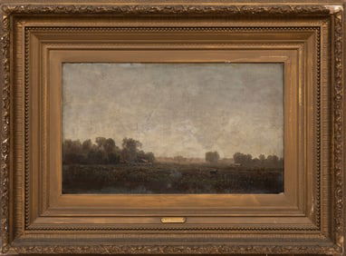 William Lewis Marple, American 1827-1910, "Family Farm", oil on canvas