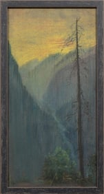 Attributed to Joseph Henry Sharp, American/California 1859-1953, "Pine Tree in the Mountain Valley",