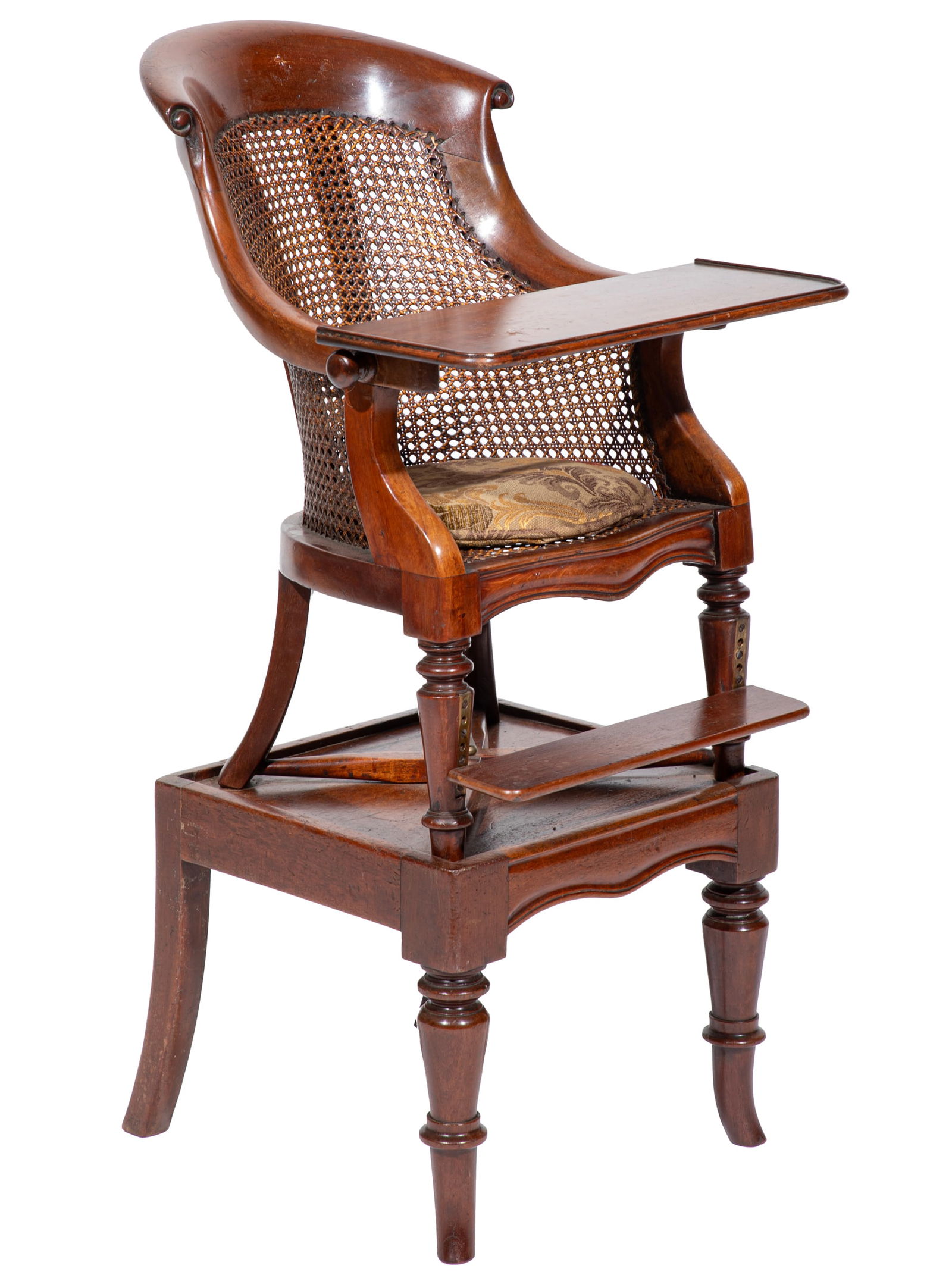 Late Regency Carved Mahogany Child's High Chair on Stand (1 of 3)