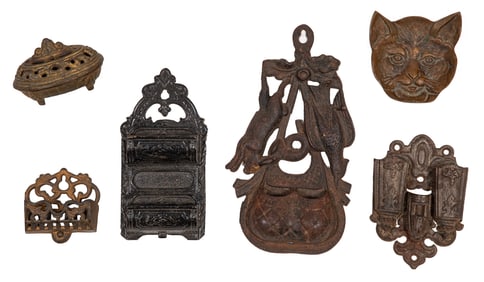 Six Cast-Iron Decorative Items
