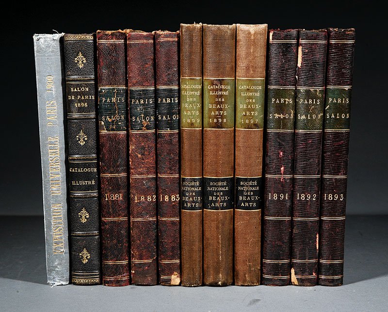[Rare Paris Salon Catalogues]: [Rare Paris Salon Catalogues], a fine group of 46 catalogues from the famous Paris Salons of the 19th and early 20th c., including 26 small format volumes (8 1/2 in. x 5 1/2 in.) from the years 1879-1