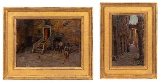 Anacleto Nino della Gatta, Italian 1868-1932, "L'albergo della Palla Partielare", "Via Di