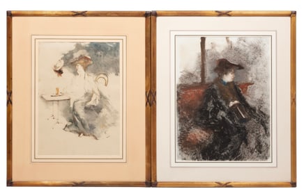 Pompeo Mariani, Italian 1857-1927, Group of Eleven Monotypes, monotypes