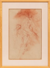 Antonio Mancini, Italian 1852-1930, "Nudo", sanguine on wove paper