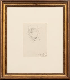 Alessandro Milesi, Italian 1856-1945, "Head of Man in Hat", "Study of a Woman" and "Study of Two