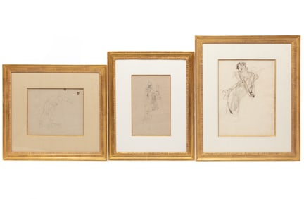 Mosè di Giosué Bianchi, Italian 1840-1904, Sixteen Drawings and Two Mixed Media Works