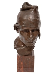 Achille D'Orsi, Italian 1845-1929, "The Wagoner", bronze with brown patina