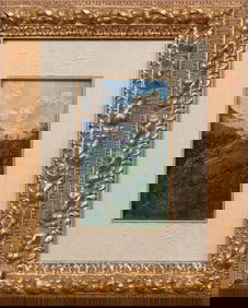 Leonardo Bistolfi, Italian 1859-1933, "Nubi Estive", oil on panel