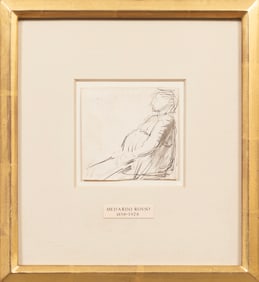 Attributed to Medardo Rosso, Italian 1858-1928, "Portrait of a Man (Possible Self-Portrait)", pencil