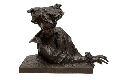 Giuseppe Grandi, Italian 1843-1894, "Young Beethoven (Beethoven Giovenetto)", bronze
