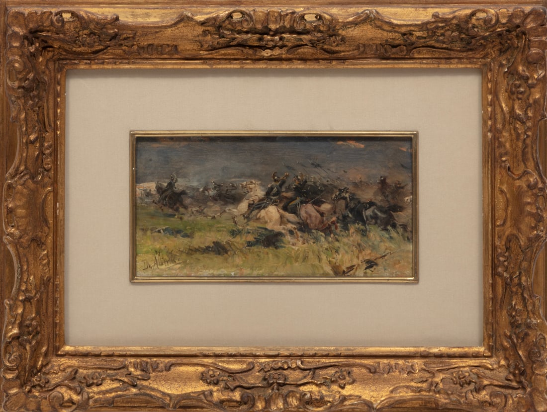 Sebastiano Albertis, Italian 1828-1897, "Battle Scene", oil on panel (1 of 3)