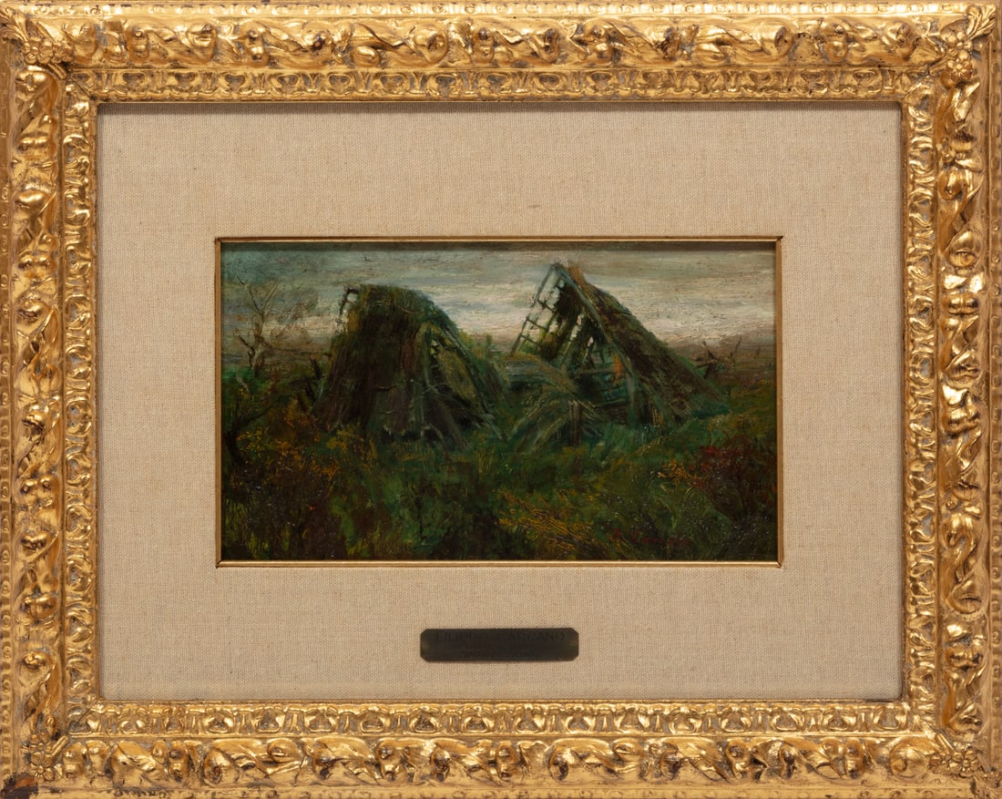 Filippo Carcano, Italian 1840-1914, "Impressioni", oil on panel (1 of 3)