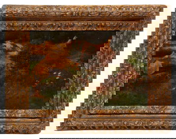 Giovanni Costa, Italian 1826-1903, "Primi Studi dal Vero Ariccia", oil on panel